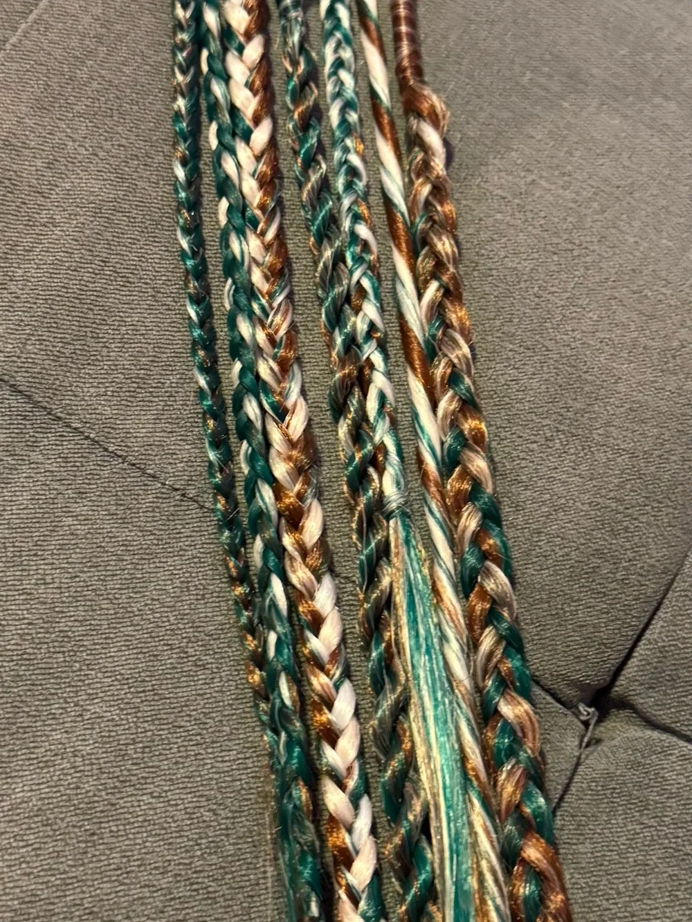 Teal Accent Braided Hair Wraps for Women